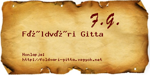 Földvári Gitta névjegykártya